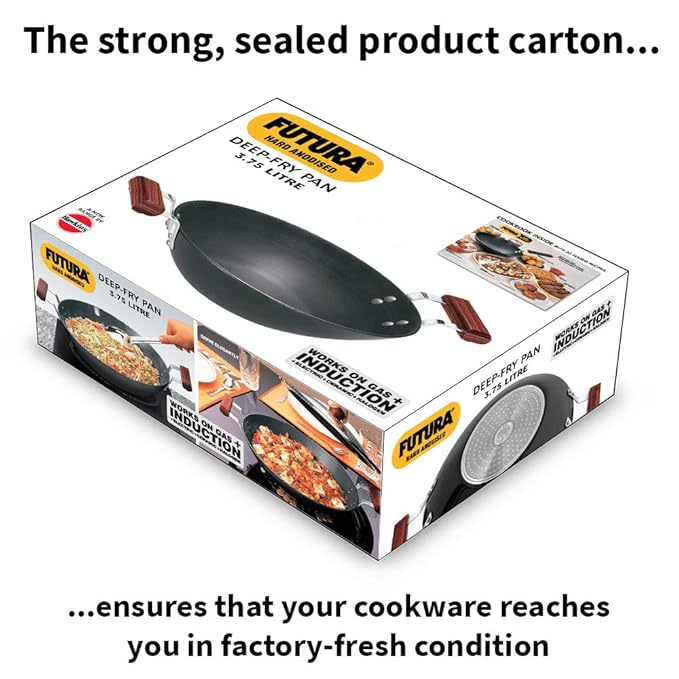 Hawkins Futura Hard Anodised Deep-Fry Pan 3.75 L, 30 cm, 4.06 mm Induction Compatible