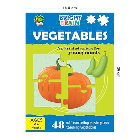 The Book Tree Bright Brain Vegetables 48 Piece Jigsaw Puzzle for Preschoolers Educational Toy