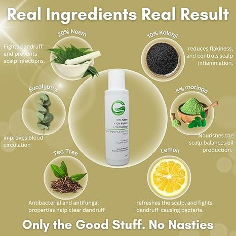 Greenviv 20% Neem + 10% Kalonji + 5% Moringa Anti-Dandruff & Scalp Care Hair Oil - 100 ml