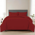 Trance Home Linen Zippered 100% Cotton 200TC Satin Stripe King Size Duvet Cover Quilt Cover Blanket Cover Razai Comforter Cover with 2 Pillow Covers Colour Maroon
