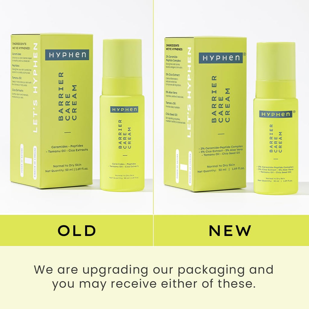 Hyphen 2% Ceramide-Peptide Complex Barrier Repair Face Moisturizer- Normal to Dry Skin | Lightweight Gel Cream, Oil-Free Hydration for dry skin | Non-Comedogenic Non Sticky Cream for Women, Men -50ml