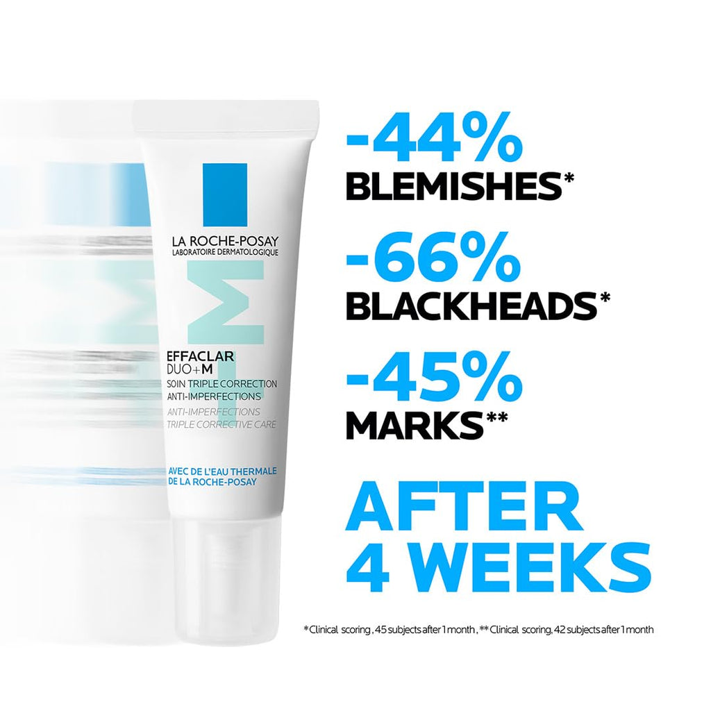 La Roche-Posay Effaclar Duo+M Gel Moisturiser | Anti-Breakout, Corrective Formula for Oily, Acne-Prone Skin, Reduces Blemishes, Blackheads & Controls Oil,7.5 ml