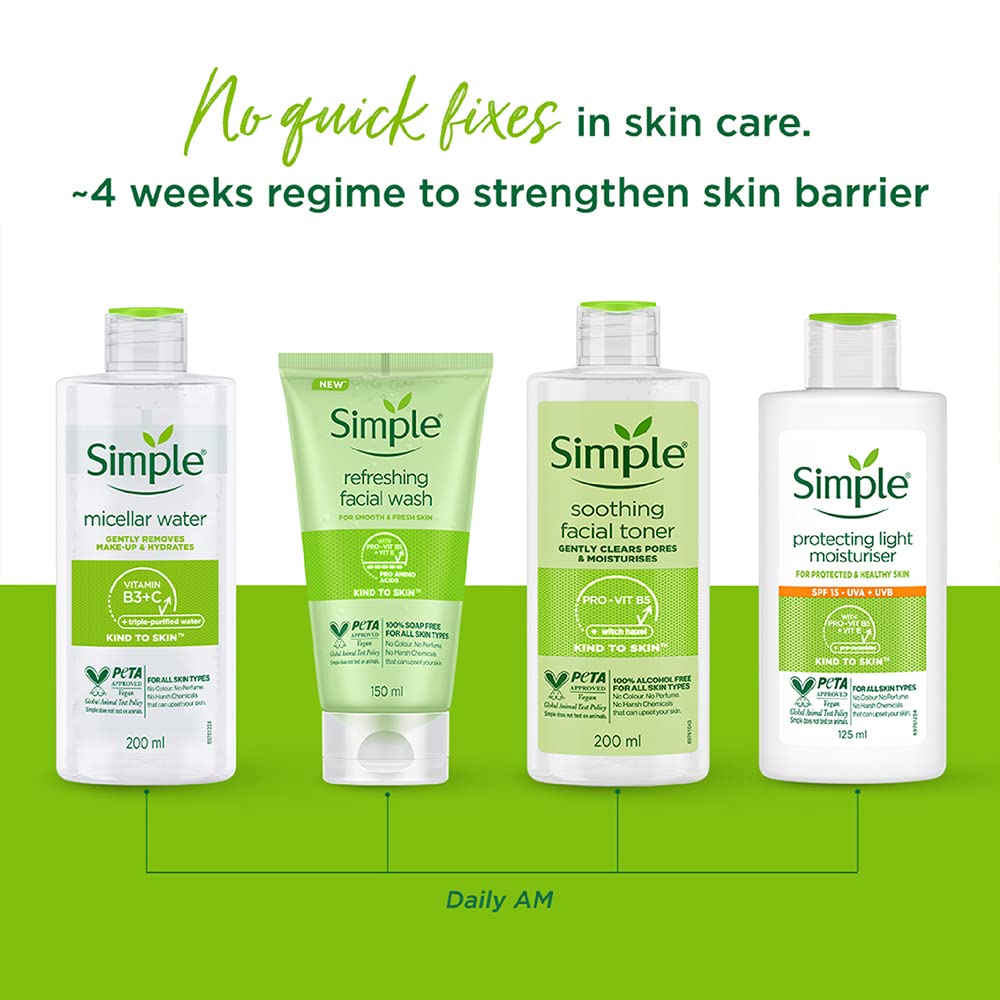 Simple Kind To Skin Micellar Cleansing Water 200 ml | Gently Removes Make-Up & Hydrates | For All Skin Types