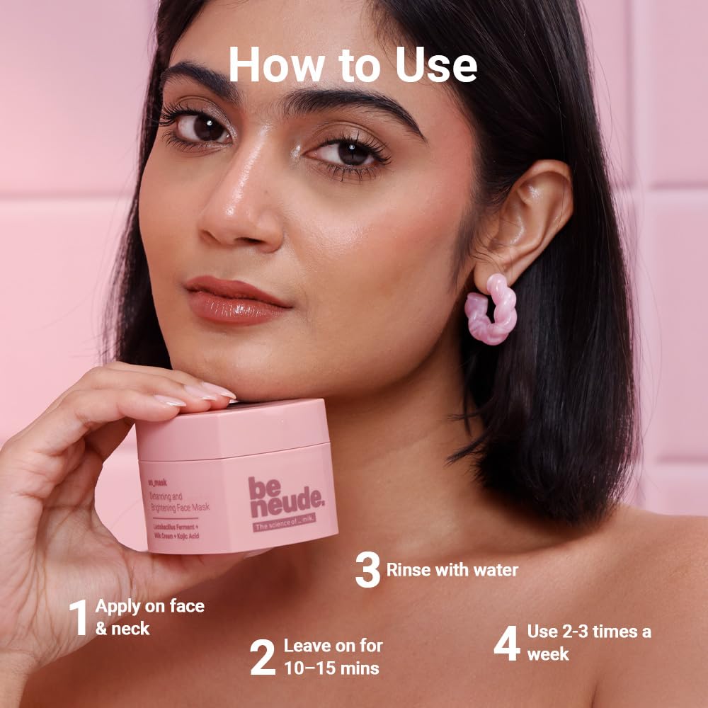 Be Neude Instant Detanning + Hydrating + Brightening Face Mask - Dry Skin Friendly 50ml - un_mask