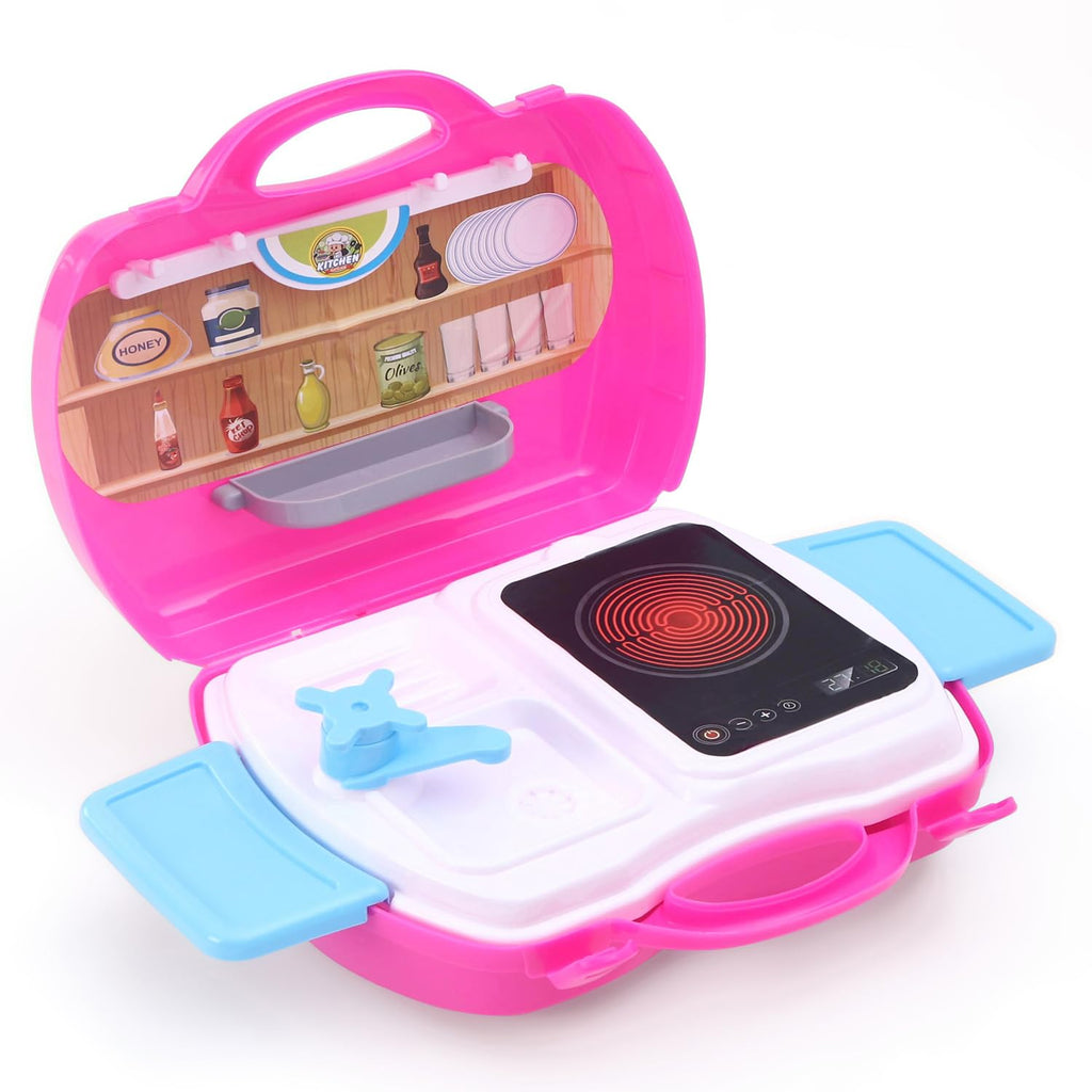 Play Nation 28 Pcs Chef Home Kitchen Suitcase Premium Playset for Boys & Girls