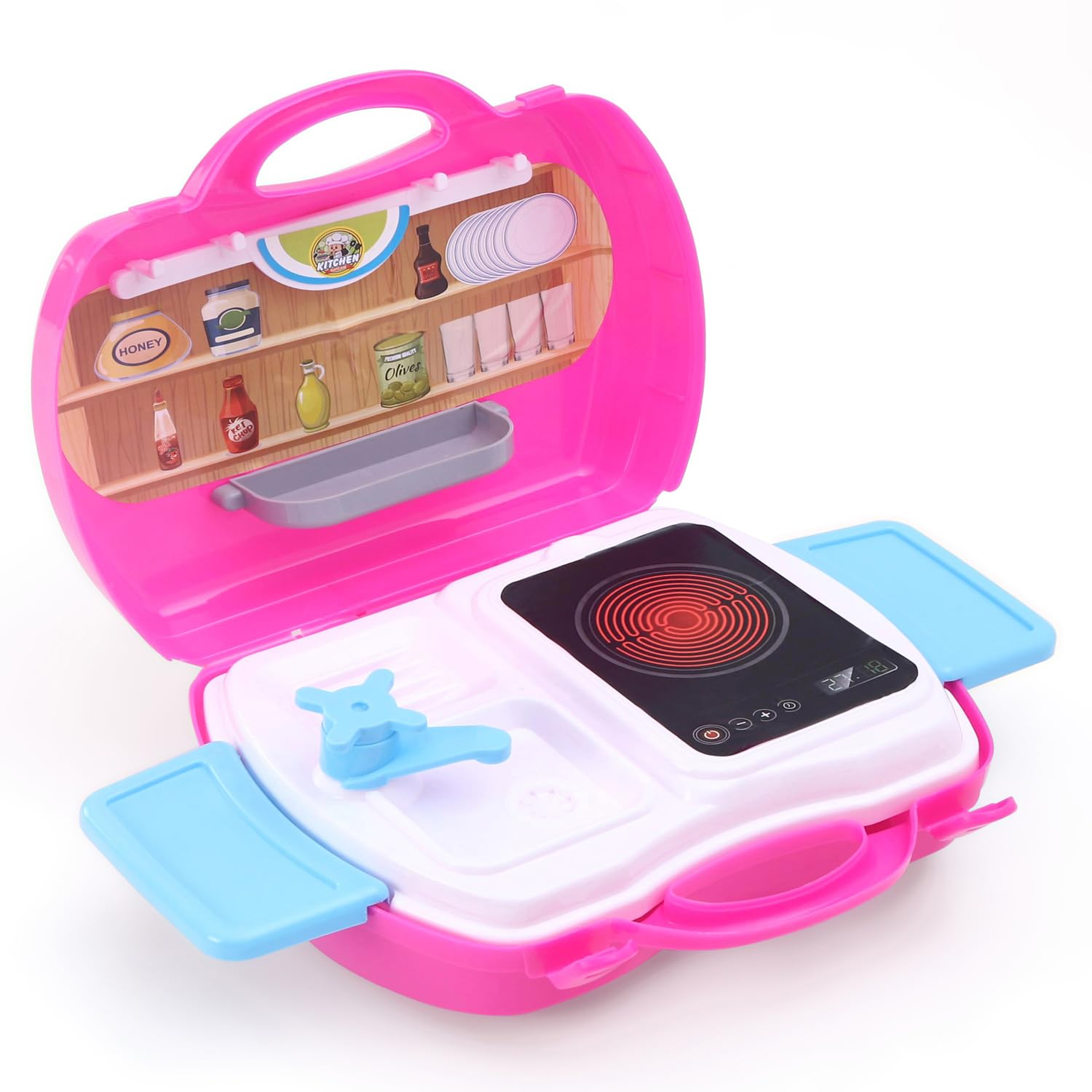 Play Nation 28 Pcs Chef Home Kitchen Suitcase Premium Playset for Boys & Girls