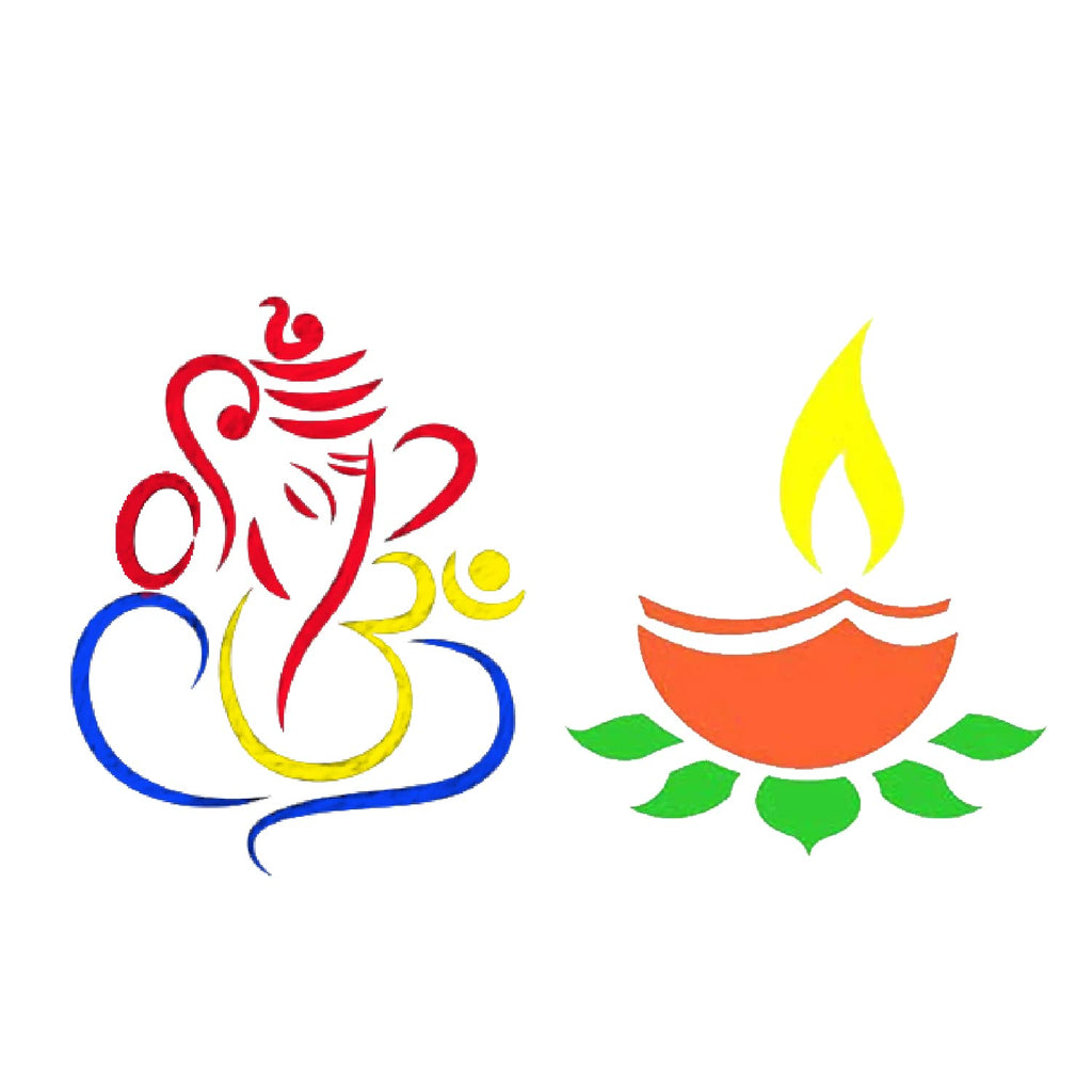 Ascension 10 Rangoli Powder Colors Bottles 4 Stencils and 2 Fillers Design Creativity Diwali Floor Rangoli Art Colours