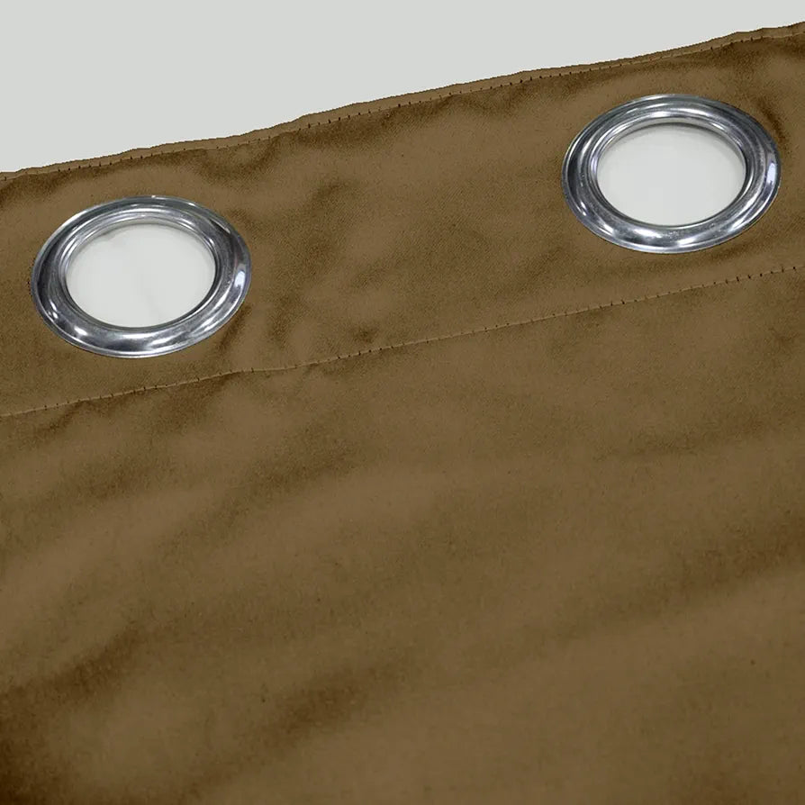 Divine Casa Premium Micro Satin Semi Blackout Door Curtains Solid Design | Size 7 Feet Elegant Look & Light Control Colour Coffee Brown (Pack of 2)