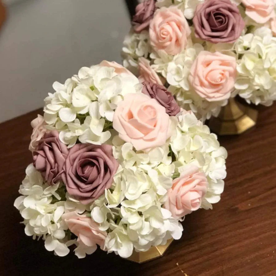 Artificial Flowers Blush Fake Roses Real Looking Foam Roses with Stem Blush