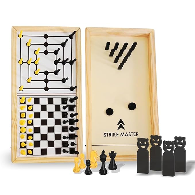 Wembley Wooden Chess Board Set 3-in-1 Board Games