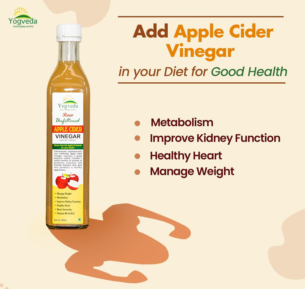 Yogveda Apple Cider Vinegar With Mother of Vinegar Raw Unfiltered - 500 ml