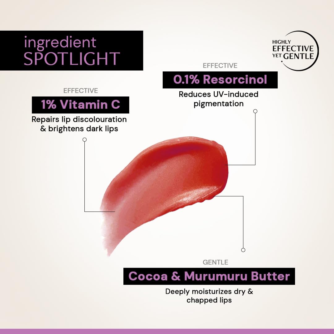 Deconstruct Brightening Tinted with SPF 50 | For Dark, Pigmented, Dry, Flaky Lip | SPF 50 for Sun Damage and Discoloration | Lip Balm for Glossy Buttery Soft Pink Lips | For Women & Men - (4.2g)