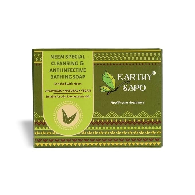 Earthy Sapo Handmade Neem Bathing Soap - 100 gms (Pack of 3)