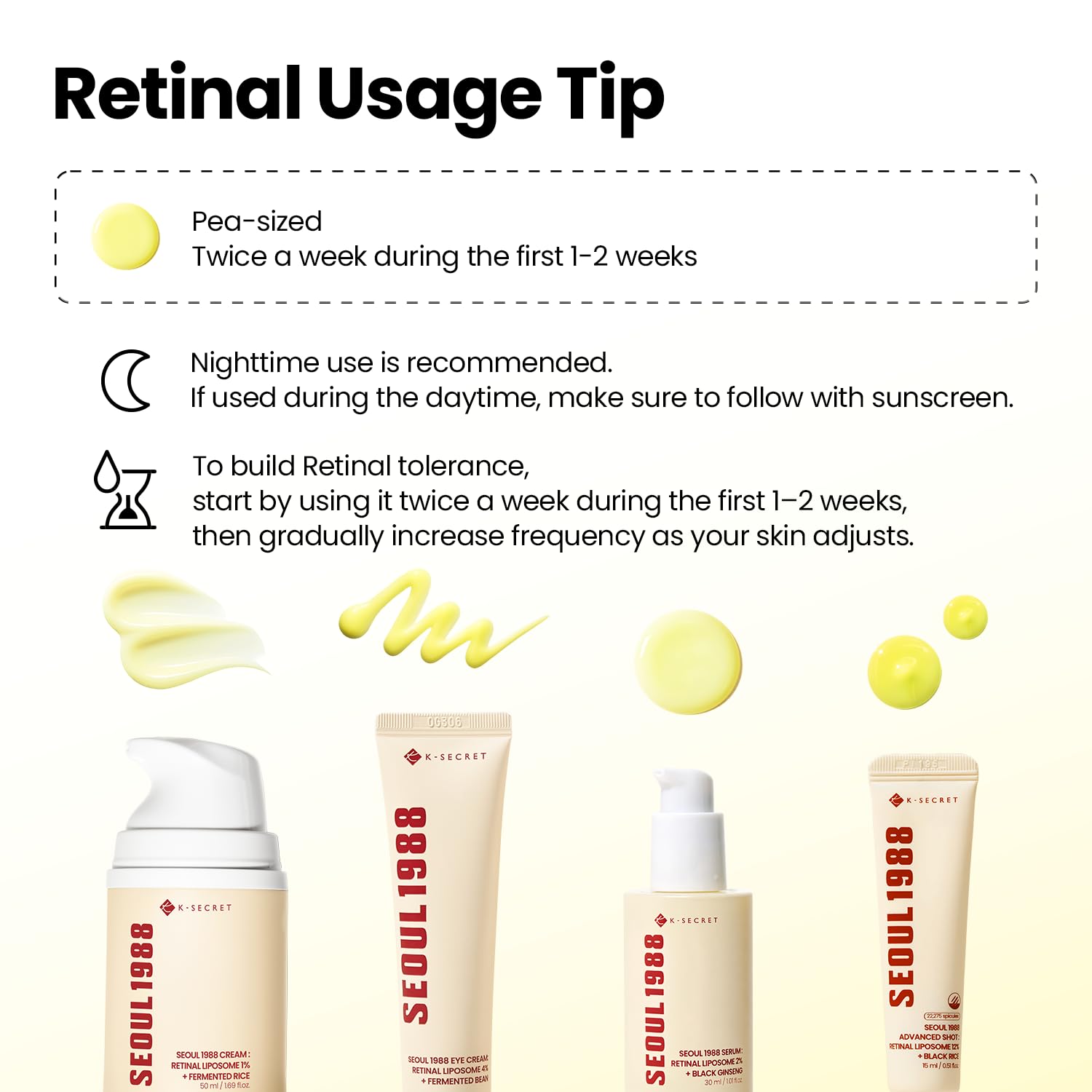 K-SECRET SEOUL 1988 Eye Cream : Retinal Liposome 4% + Fermented Bean, wrinkle care, anti-aging, skin elasticity, pigmentation, brightening, retinol, 30ml/1.01 fl.oz.