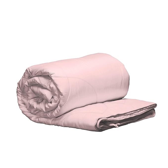 Stoa Paris Satin Bed in A Bag Collection with Single Comforter With 1 Pillow Cover Colour Blushing Pink