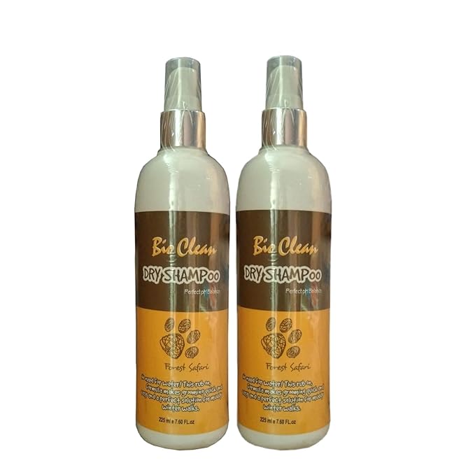 Pet Needs Bio Clean Forest Safari Dog Dry Bath Shampoo | 225 Ml | Pack of 2