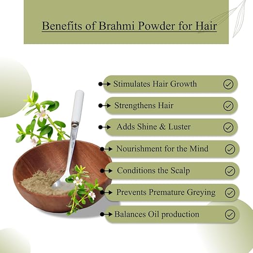 Vriksha Veda Natural Brahmi Powder for Hair Growth - 100 gms