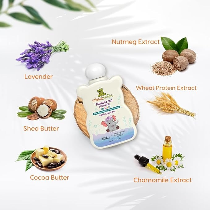 ShuShu Babies Calming Lavender Shampoo & Body Wash - 200 ml (Pack of 2)