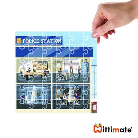 Mittimate Police Station Jigsaw Puzzle Game for Kids Age 4 to 6 Old I 36 Pieces Puzzle Toy