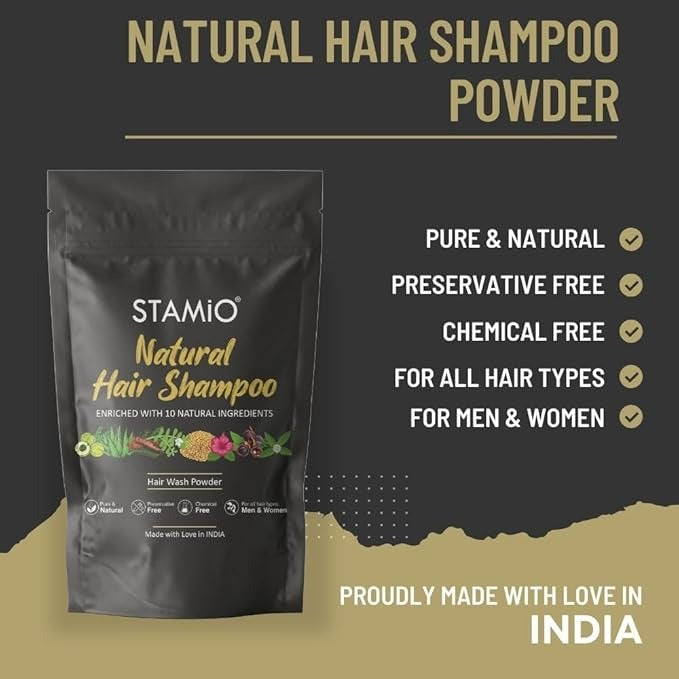 Stamio Natural Shampoo Dry Powder - 750 gms