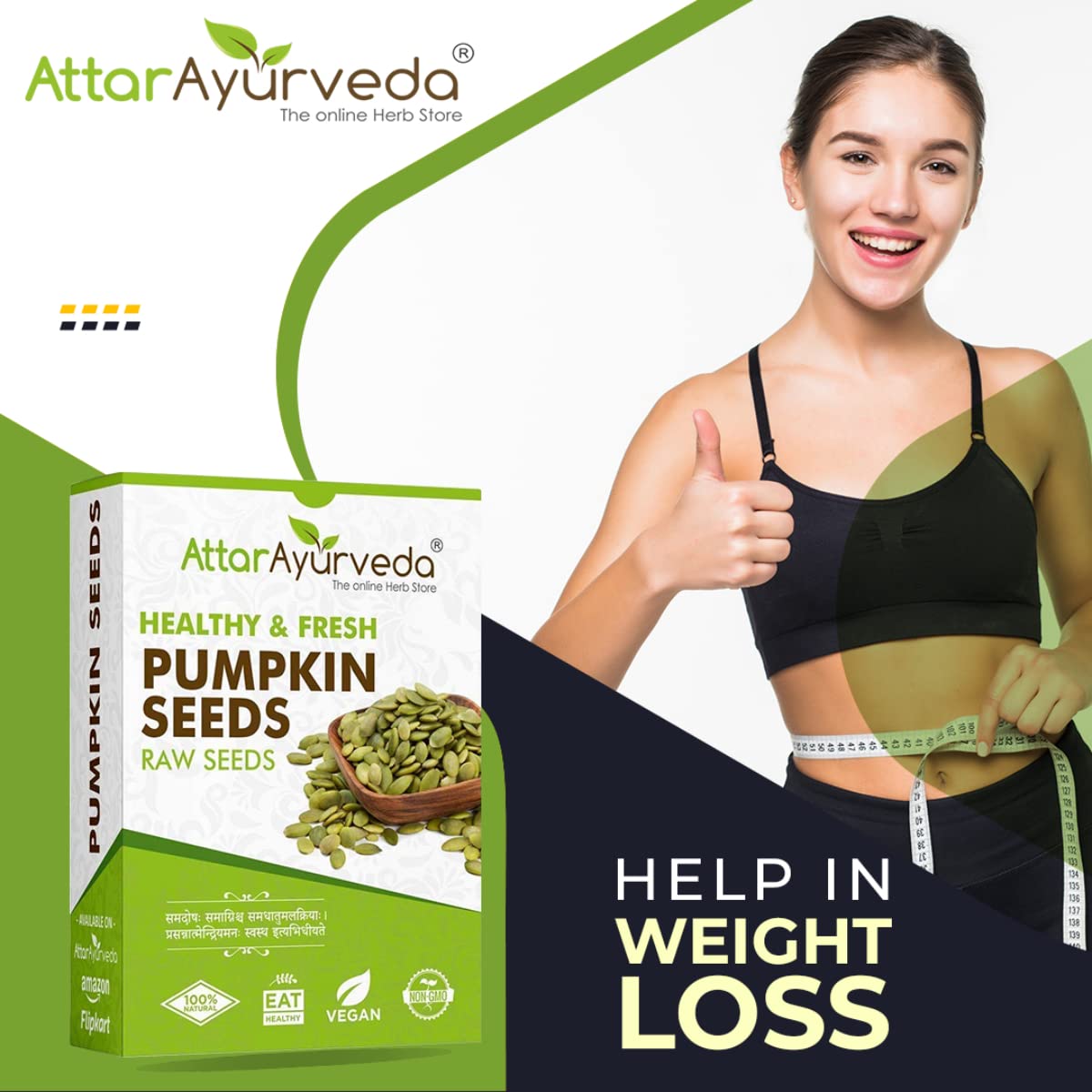 Attar Ayurveda Raw pumpkin seeds for eating (250 grams) | Protein and Fiber Rich Superfood | Unsalted, unroasted