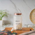 Femora Kitchen Storage Jars Frosted Glass Jar With Steel Lid Air Tight Jar | 1500 Ml | Pack of 1 | Golden Lid