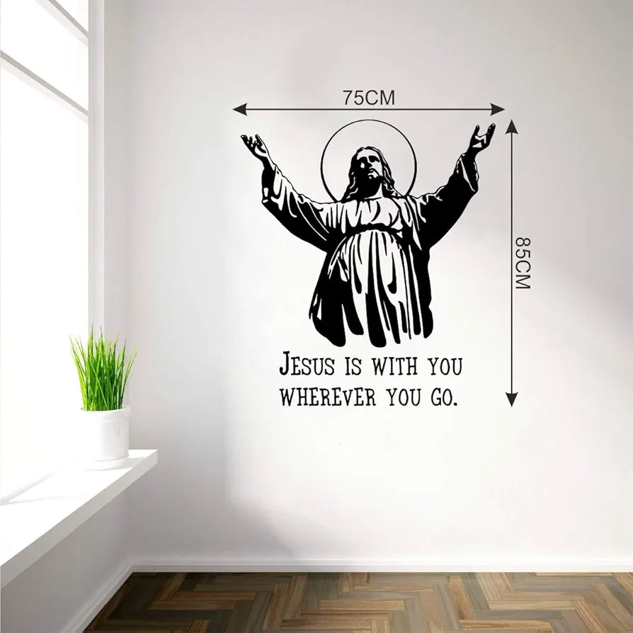 Decal O Decal Jesus is with You Wherever You Go Wall Stickers