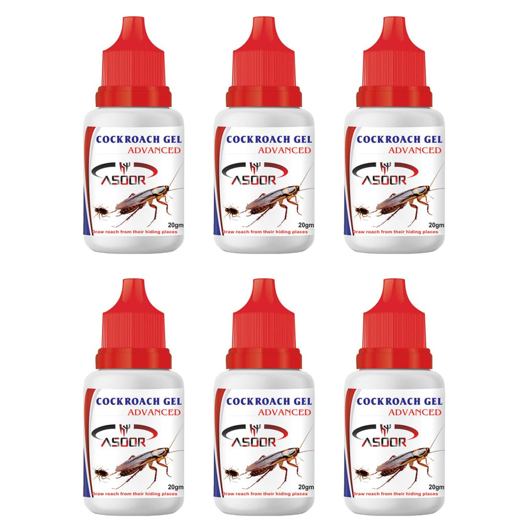 Asoor Anti Roach Cockroach Killer Gel - 20 Grams (Pack of 6) - Insect Repellent