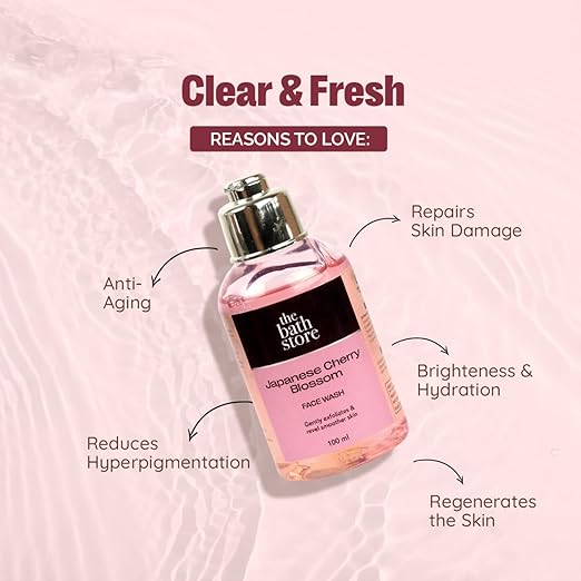 The Bath Store Japanese Cherry Blossom Face Wash for Women & Men  - 100 ml