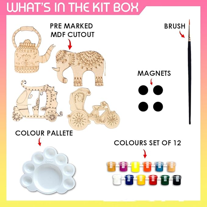 Solobolo Paitning Kit for Kids | Art & Craft Kit for Kids 6-12 | Truck Art Kit | Wood, Brown