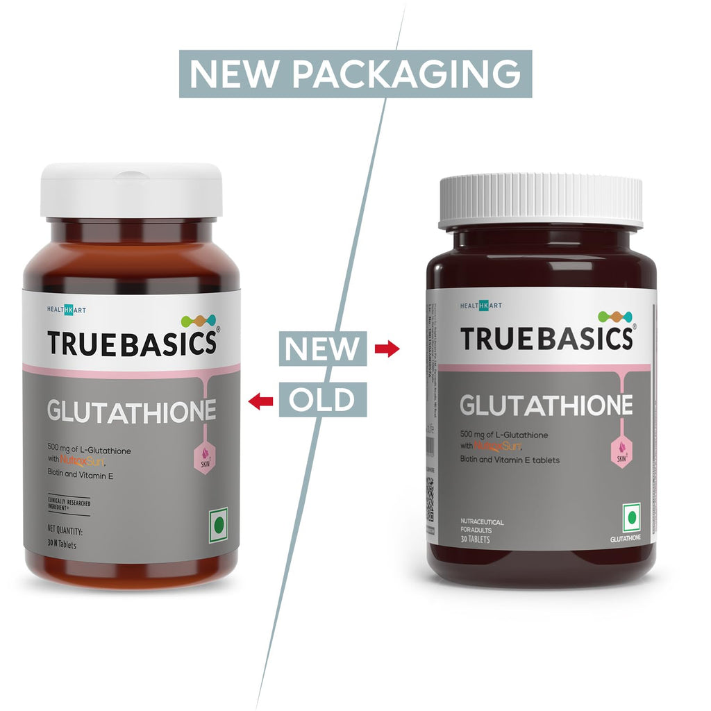 TrueBasics Glutathione (30 Tablets) | With Nutroxsun, Biotin & Vitamin E | For Healthy & Youthful Skin