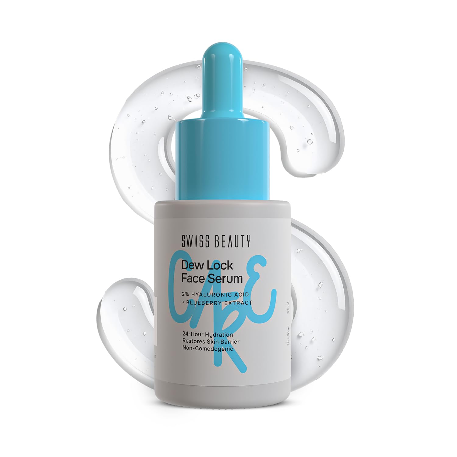 Swiss Beauty Care Dew Lock Face Serum | 24-Hour Hydration | 2% Hyaluronic Acid & Blueberry Extract | Lightweight | 30ml