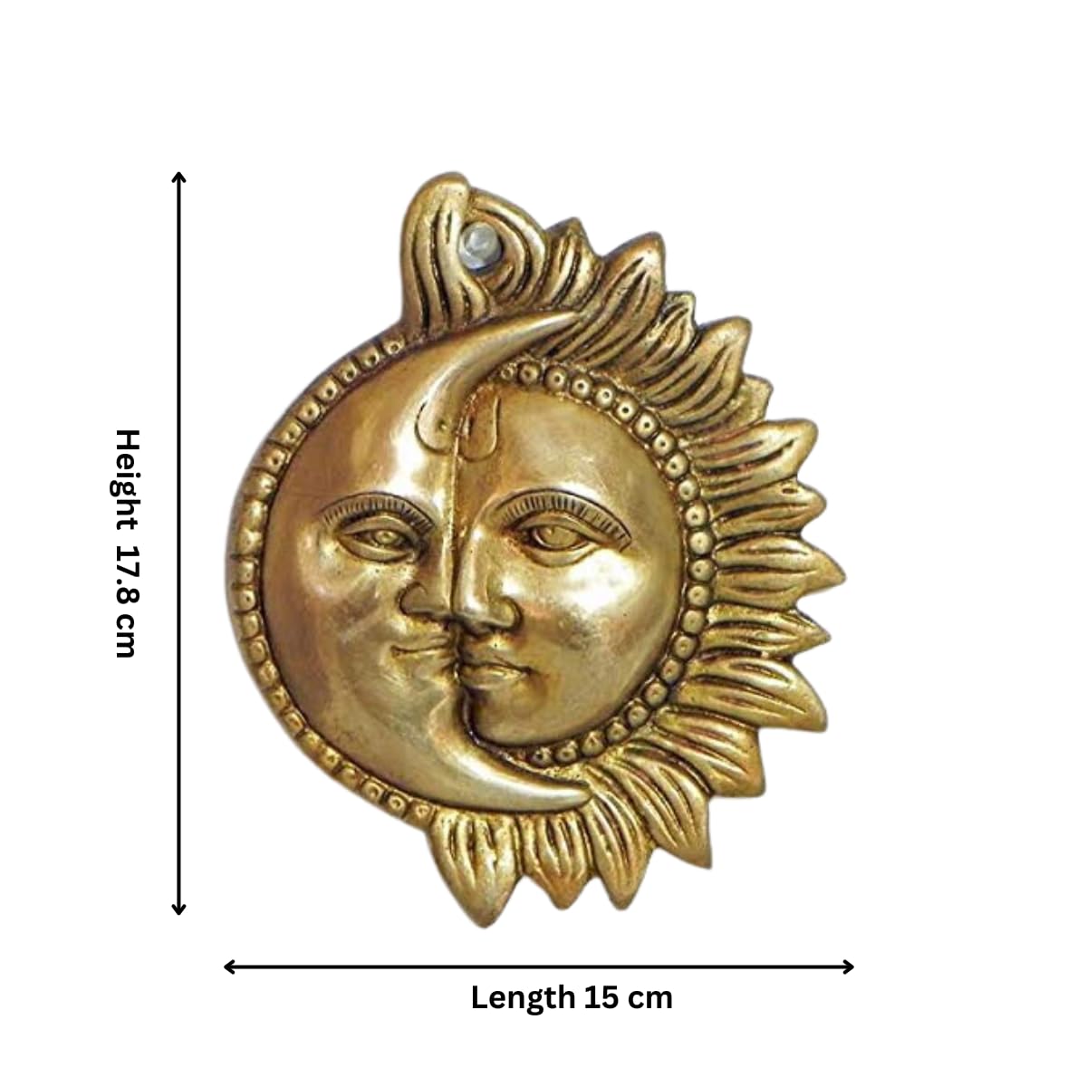 The Advitya Brass Sun Moon Wall Hanging Plate for Wall Decor | Showpiece for Home Decor | Wall Decoration Mandir Diwali Gift