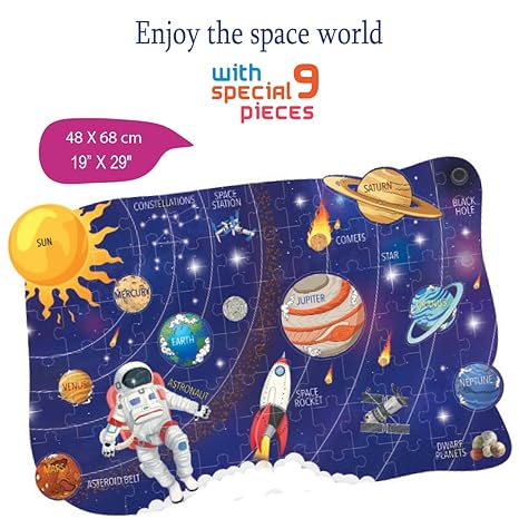 The Book Tree My Solar System Puzzle for Kids 80 Puzzle Pieces & 25 Double Sided Flashcards