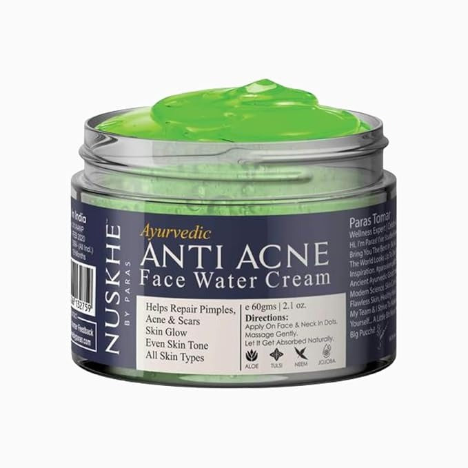 Nuskhe by Paras Anti-Acne Water Cream (Gel) for Men and Women - 60 gms
