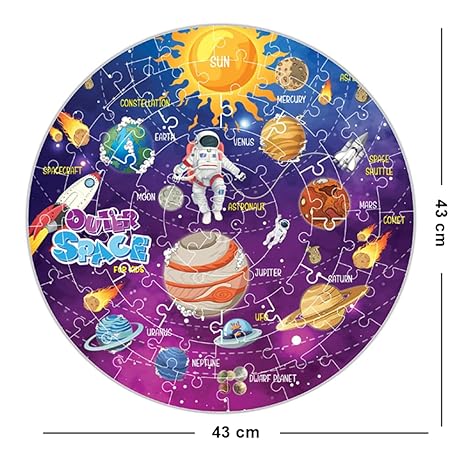 The Book Tree Bright Brain Outer Space 60 Piece Jigsaw Puzzle for Preschoolers Toy for Learning Space