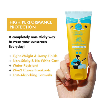 Conscious Chemist Sun Drink Hybrid SPF 50 PA++++ Sunscreen Unwind Edition - 50 gms