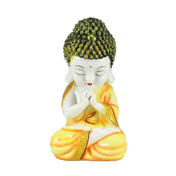 Ecraftindia Child Monk Figurine | Orange