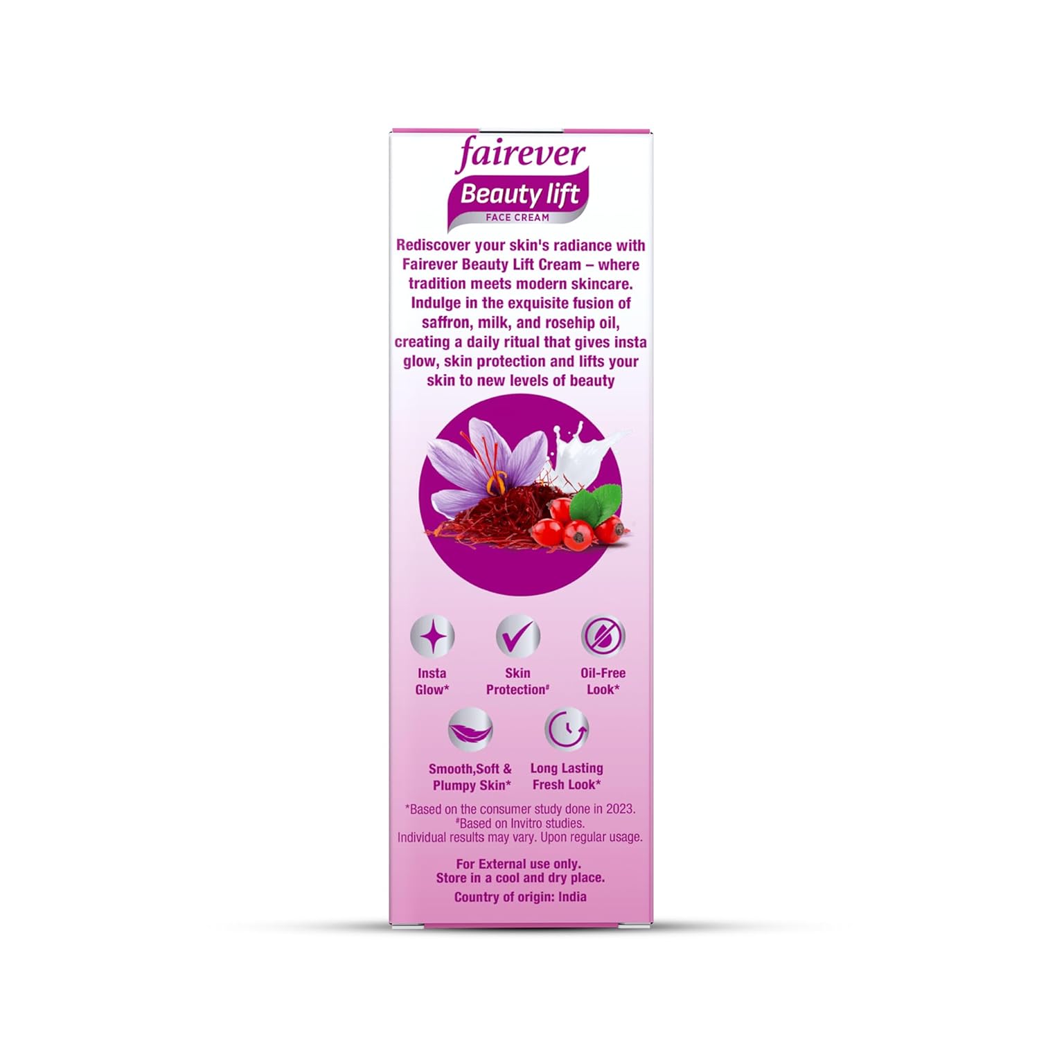 Fairever Beauty Lift Saffron, Milk & Rosehip Oil Face Cream, 50g