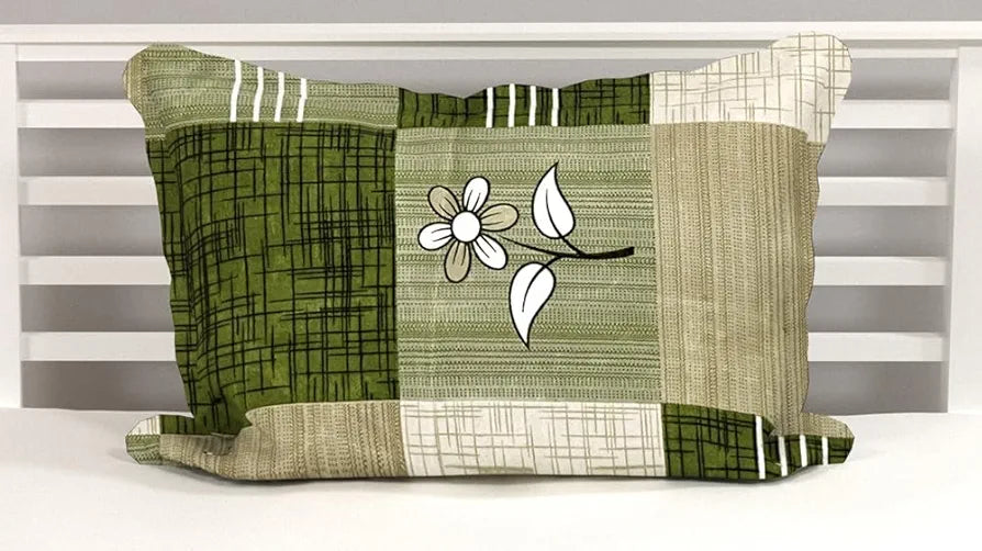 HomeKart Premium Microfiber 144 TC Flat Single Bedsheets Breathable with 1 Pillow Cover TC 144 Light Green