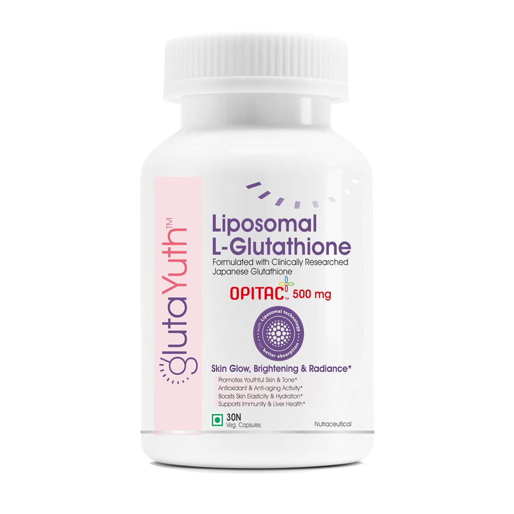 Liposomal OPITAC 500 JAPANESE L-Glutathione 500 mg with Phosphatidylcholine Phospholipid Technology Youthful Skin, Glow, Radiance Complex (30 Veg Capsules) (Pack of 1)