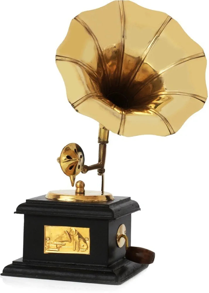 JaipurCrafts Premium Sparkle Square Gramophone Showpiece - 23 cm