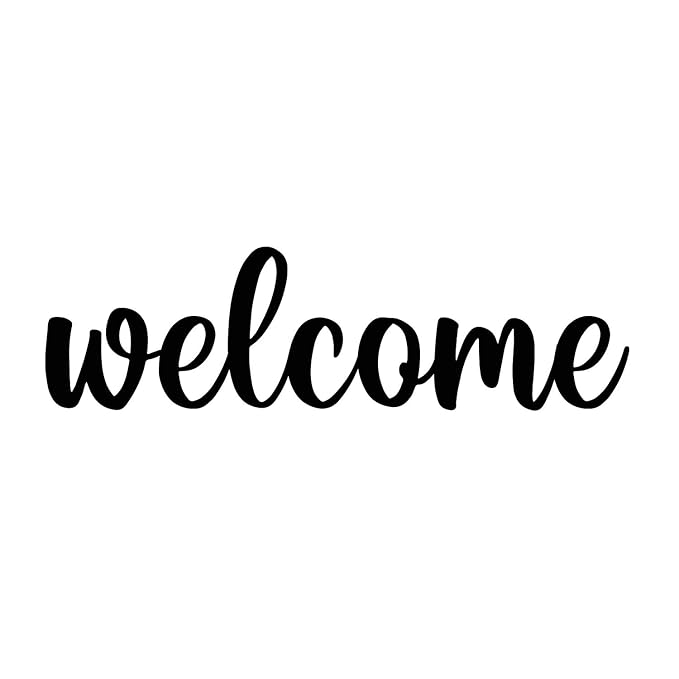 Ecraftindia Welcome Black Engineered Wood Cutout Wall Art Decor | Perfect Wall Hanging