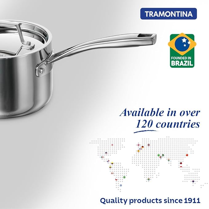 Tramontina Aeion Triply 18cm/2.9L Sauce Pan with SS 304 Lid