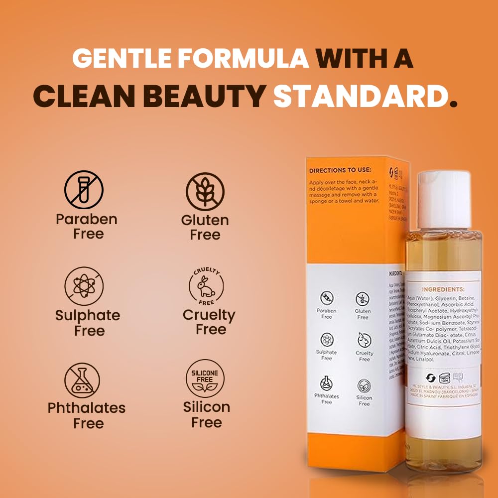 Dermosys Vitamin C Face Wash for Women & Men | Brightening & Oil Control | Glowing Skin Vit C Cleanser for Oily Skin | With AHA | Sulphate & Paraben Free | Daily Use - 75ml