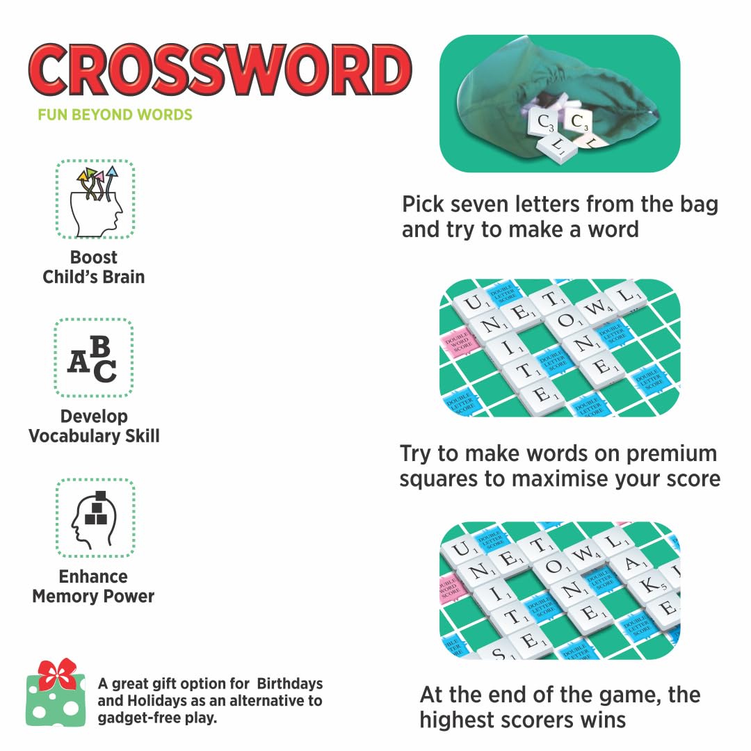 Toymate Crossword Board Game for Kids & Adults