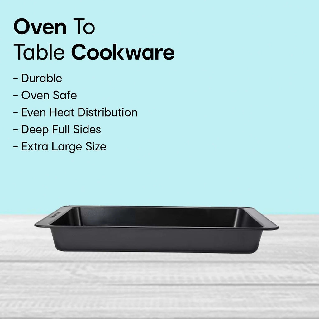Anko Glazed Rectangular Stoneware Baking Tray with Handles Oven Microwave Dishwasher Freezer Safe