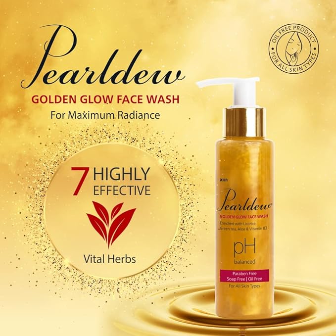 Pearldew Golden Glow Face Wash - 100 Ml | Pack of 3