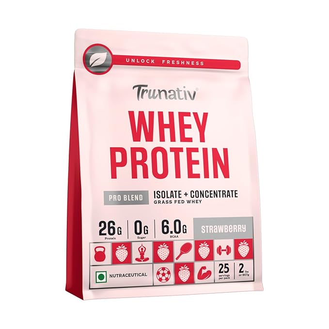 Trunativ Pro Blend Whey Protein Strawberry - 907 gms