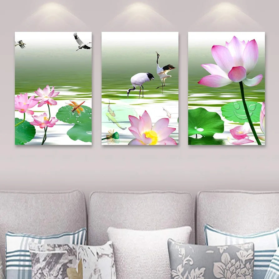 Rangoli MDF 3 Pcs Wall Poster 12x18 Inch Decorative Wall Art P-4 Design-10
